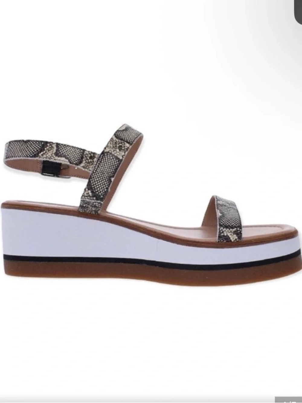 Lucky Brand Women's Platform Sandals in Snake Print and White